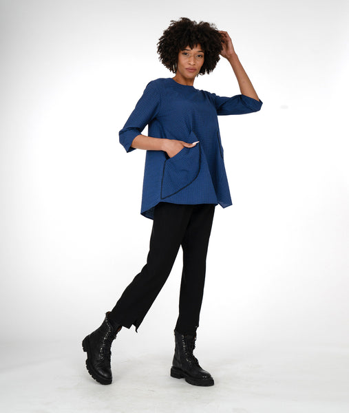 In Stock - Seersucker Stripe - Natalia Top - Blue