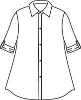 illustration of a button down blouse with cuffed sleeves
